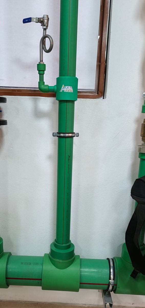 Red de tubería PPR verde unida por termofusión
